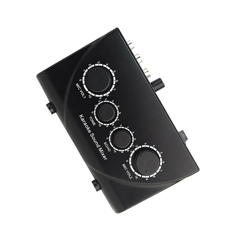 Portable Karaoke Sound Mixer Professional Dual Mic Inputs Audio System  Digital Audio Sound Machine Echo OK Mixer System