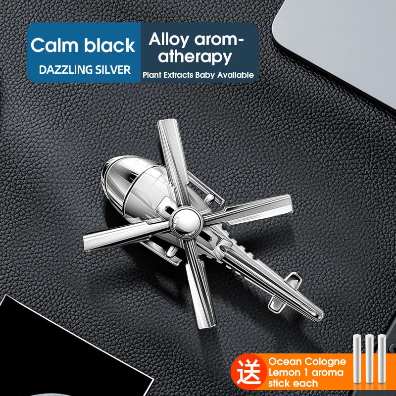 Car Air Freshener Mini Helicopter Rotating Aromatherapy Purifie Odors Car Perfume Essential Oil Diffuser Car Vent Aromatherapy