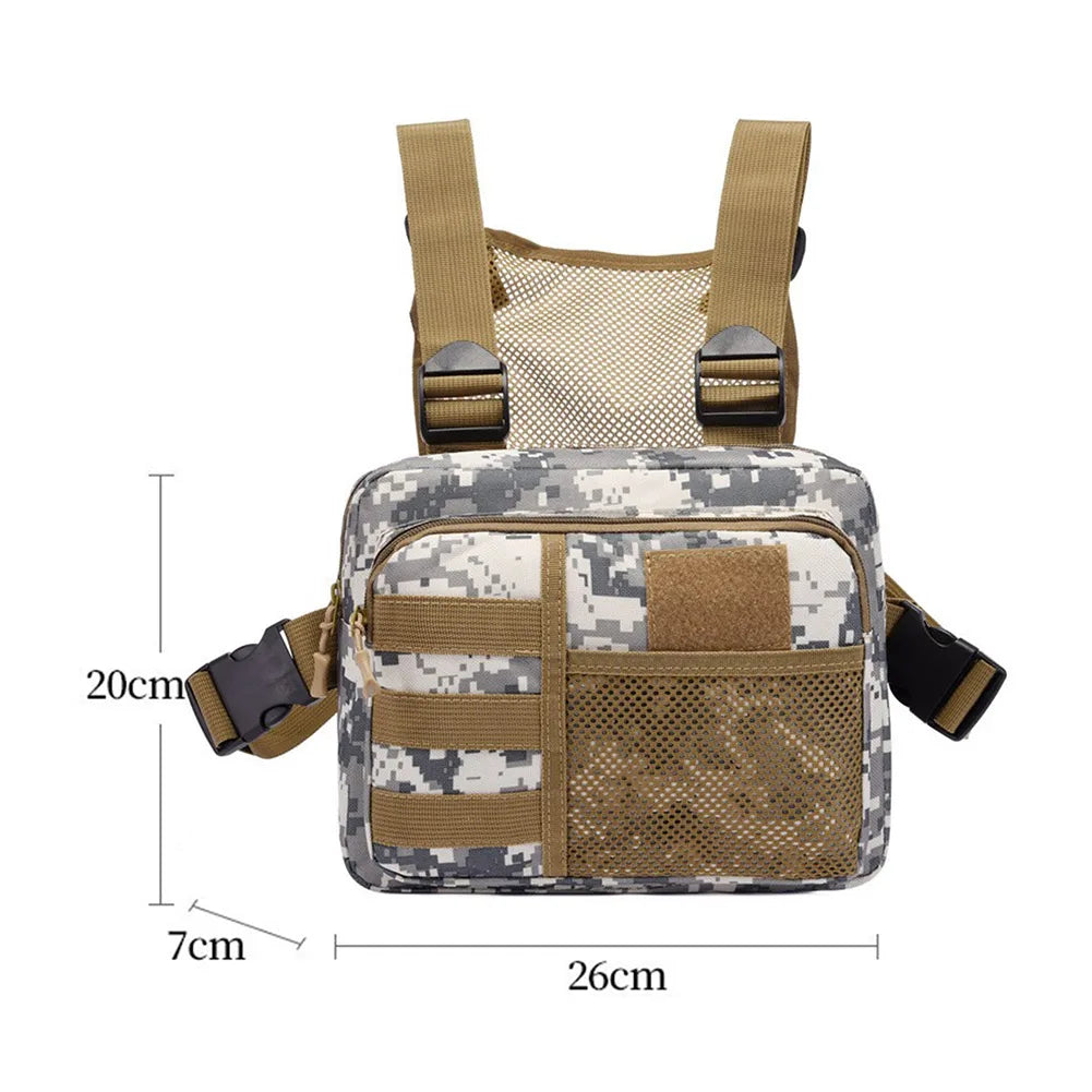 Fishing Chest Bag Men's Tactical Bags Waterproof Molle Nylon Climbing Camping Backpacks Outdoor Travel Vest Backpack Fanny Pack