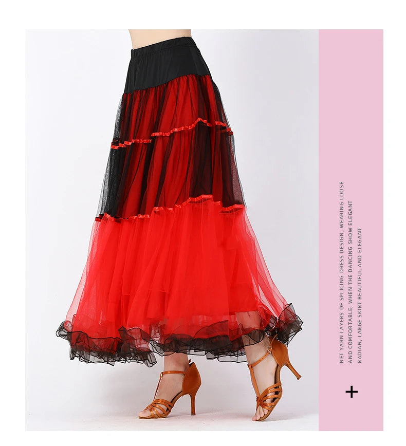 Modern Dance Costumes Fashionable Versatile Mesh Large Skirt Social Performances Dance Dresses Performance Costumes Daily Outfit