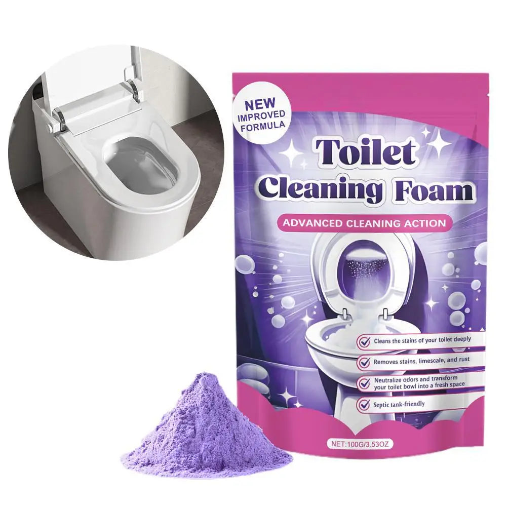 Household Toilet Cleaning Powder Powerful Descaling Stain Remover Odor Eliminator Fresh Fragrance Easy to Use