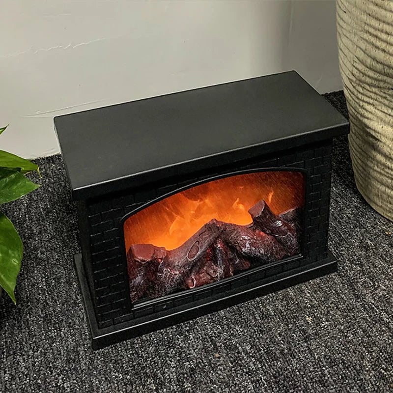 Fireplace Flame Light, Fake Fireplace LED Table Lights USB or Battery Power Lamp for Holiday Winter Gift Party Warm Home Decor