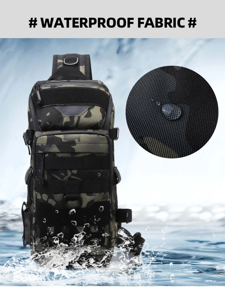 Men Chest Bag Molle Fanny Pack Outdoor Sport Fishing Hunting Camping Hiking Tactical Hook and Loop Fastener Sling Shoulder Bag