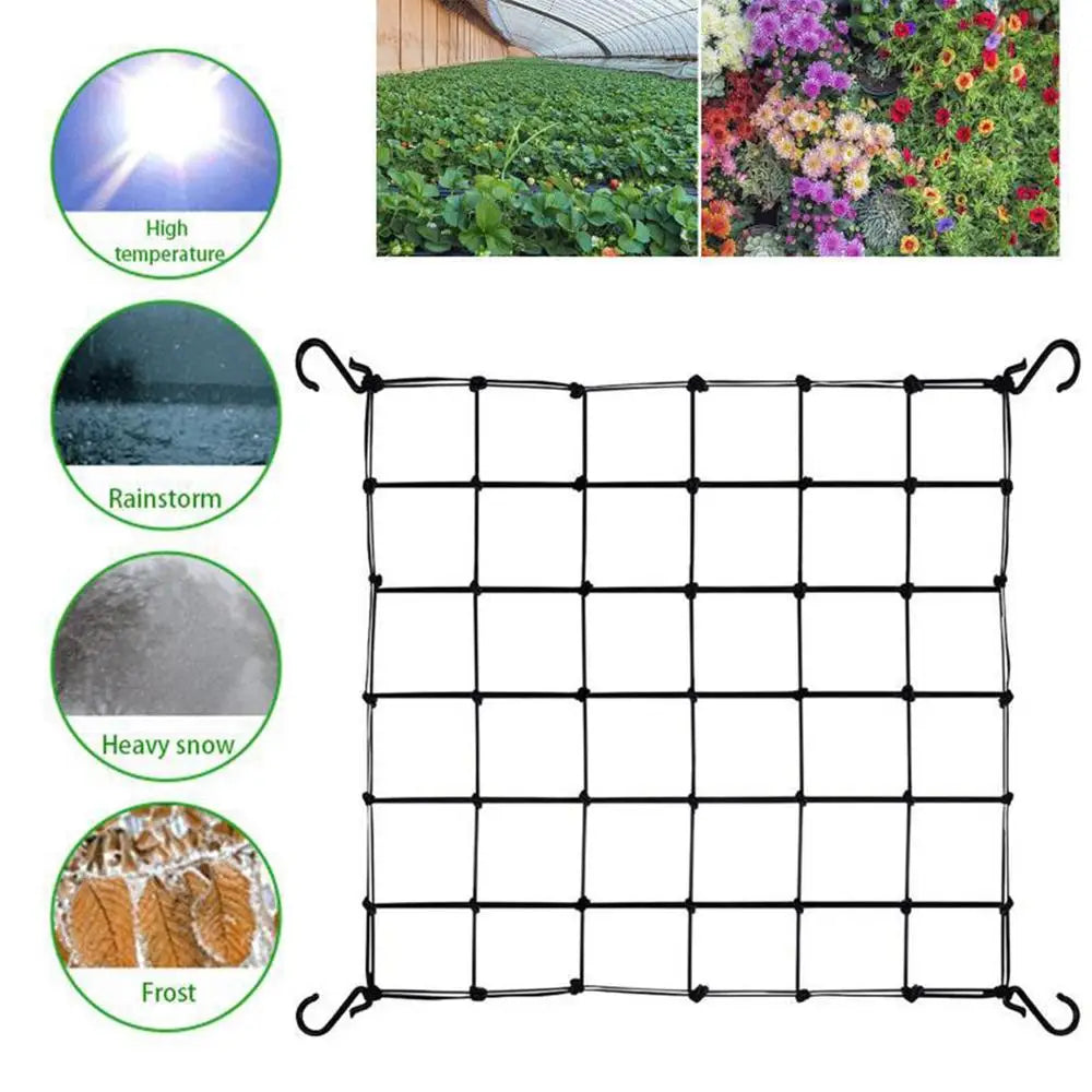 Trellis Net for Grow Tent Elastic Hydroponics Support Plant Net with Hooks Growing Net 44 Inch Grid Heavy-Duty Construction
