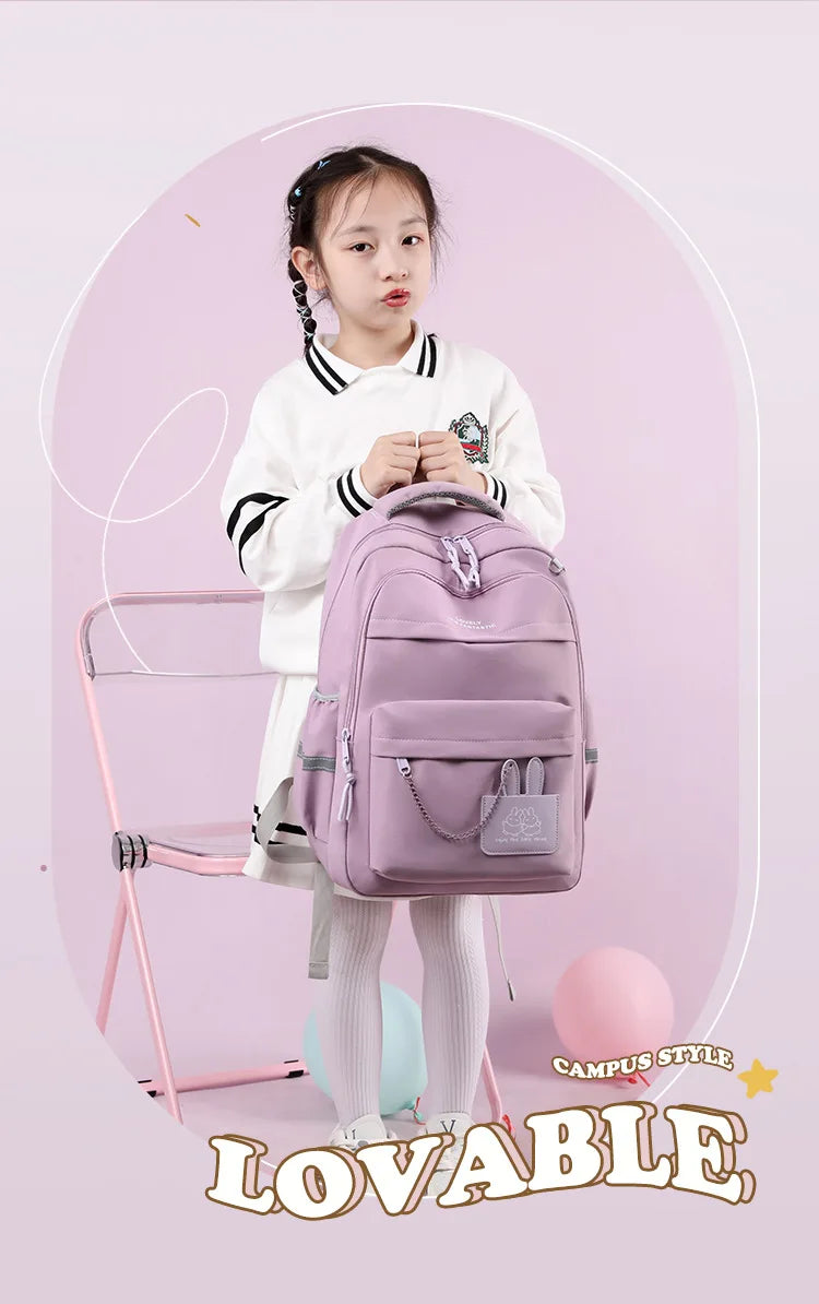 Fengdong kids school bag cute school backpack for girls children kawaii bookbag primary students gift large capacity backpack