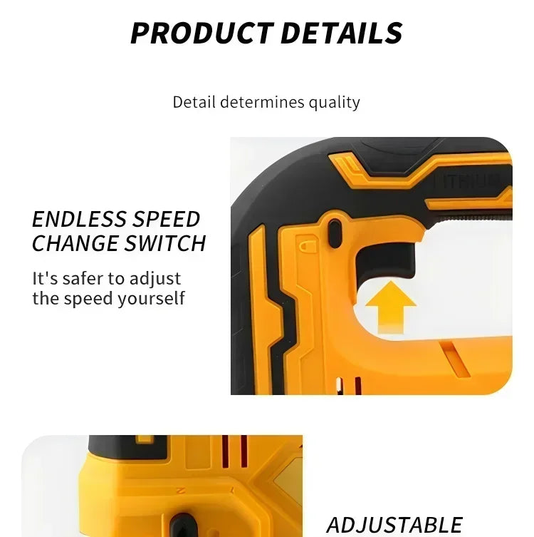 DewaltBrushless Curve Saw 20V Cordless Electric Jig Saw Portable Multifunction Adjustable Woodworking Power Tool