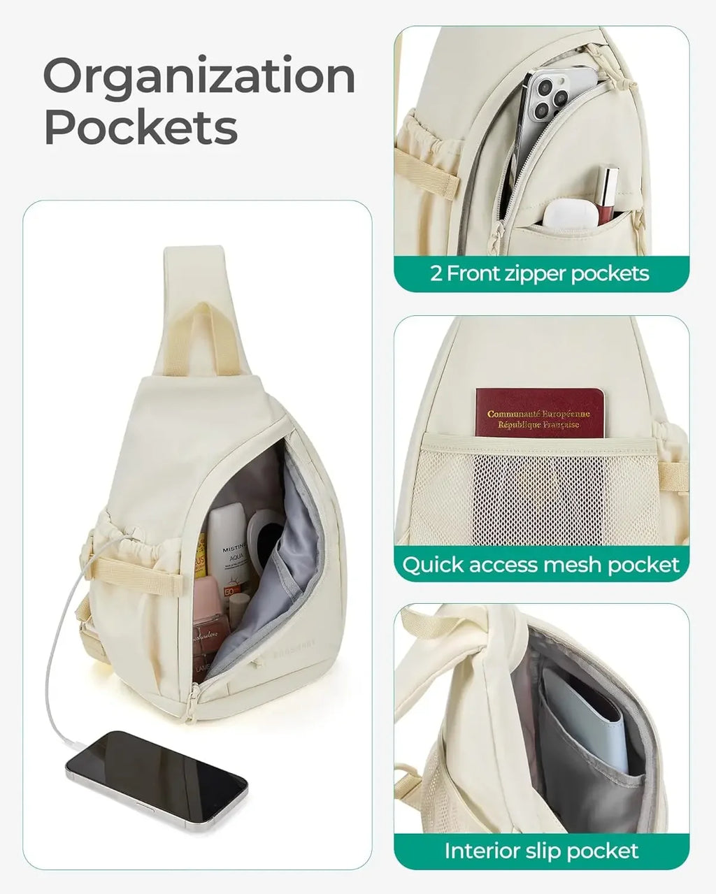 BAGSMART Chest Bag for Men Shoulder Bag Cool Style Casual Lightweight Mini Male Crossbody Bag Perfect for Travel and Daily Use