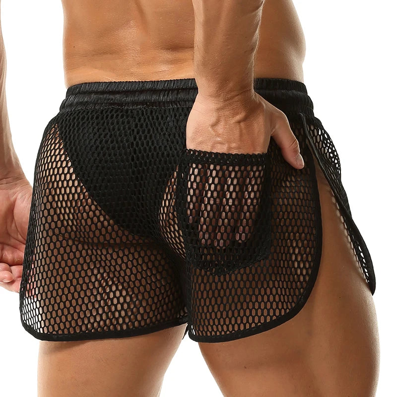 Men's Swimming Trunks Low Waist Board Shorts Mesh Breathable Swimsuit Shorts