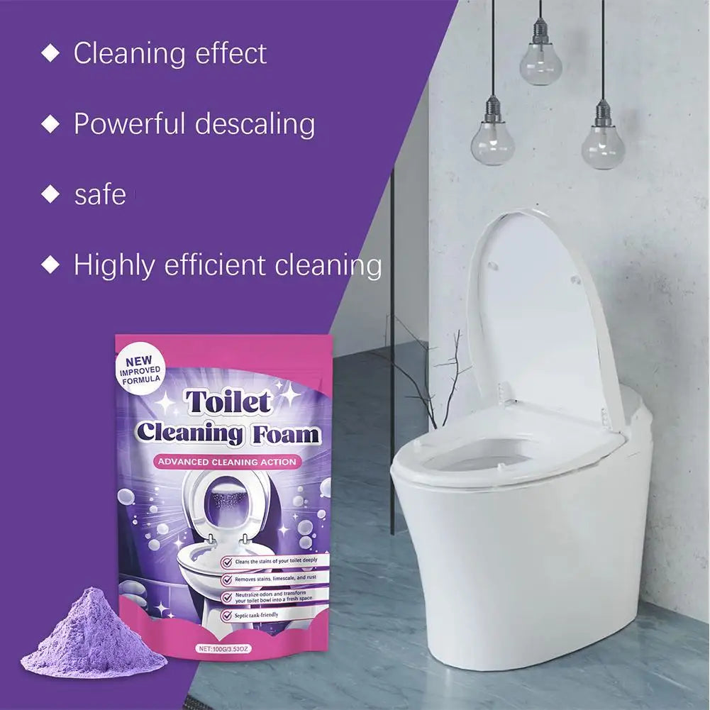 Household Toilet Cleaning Powder Powerful Descaling Stain Remover Odor Eliminator Fresh Fragrance Easy to Use