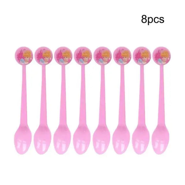 Princess Snow Queen Theme Disposable Tableware Decorations Kid Girl Birthday Party Supplies Princess Cup Plate Tablecloth Set