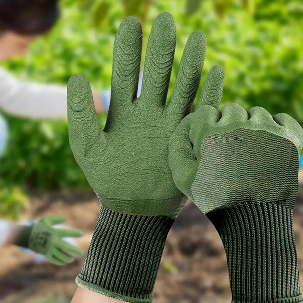 1Pair Gardening Gloves Latex Waterproof Horticultural Gloves Non-slip Protective Gear for Vegetable Flower Plant Gardening Glove