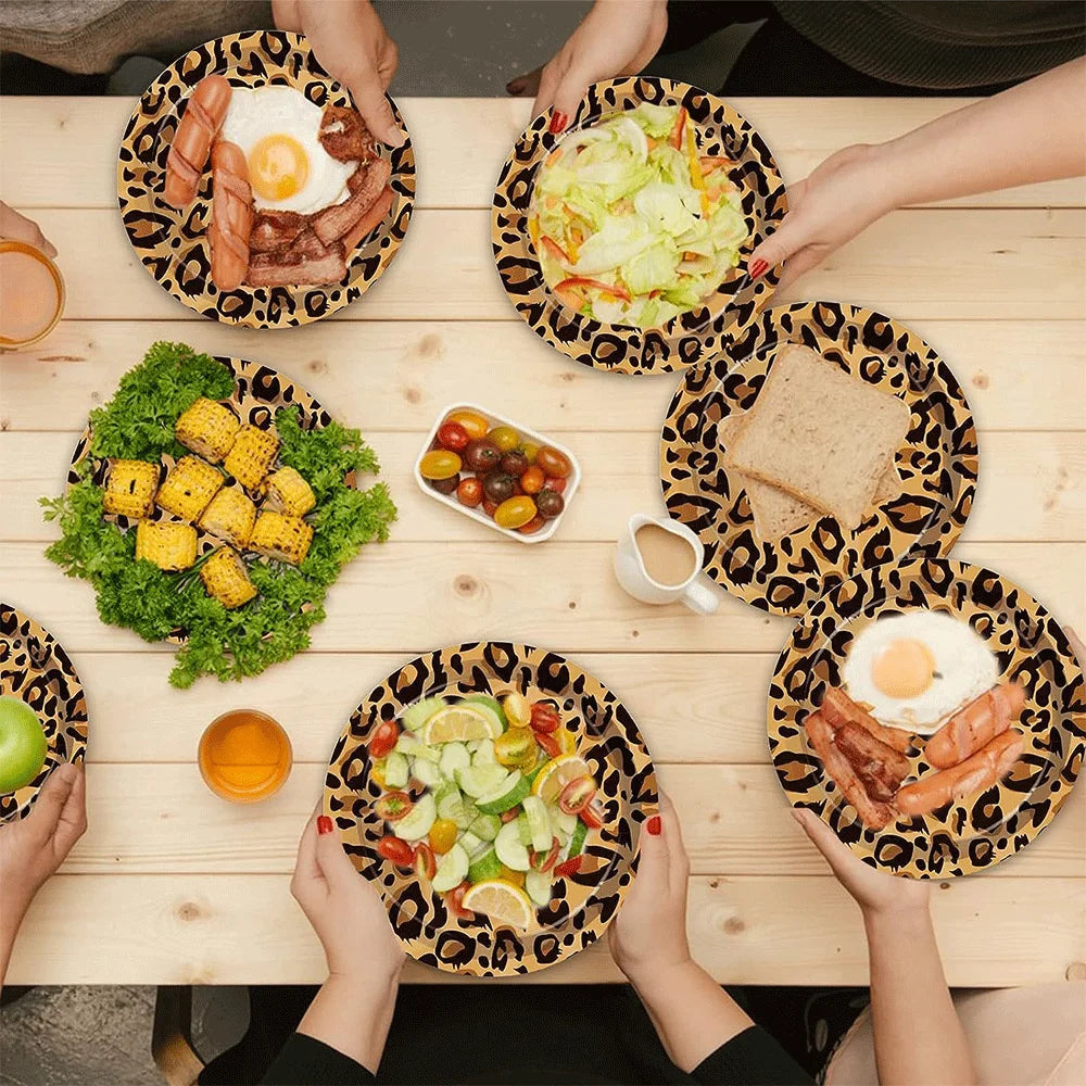 Woodland Animal Print Tablecloth Disposable Plates Napkins Cups Kids Jungle Safari Birthday Party Table Decoration & Accessories