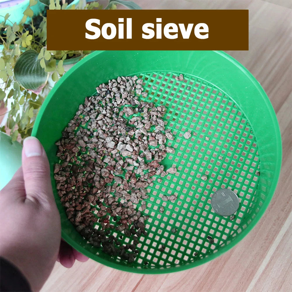 Garden Soil Filter Home Garden Tool Plastic Garden Sieve Sifting Tool Fine Mesh Soil Sieve For Soil Stone Mesh Gardening