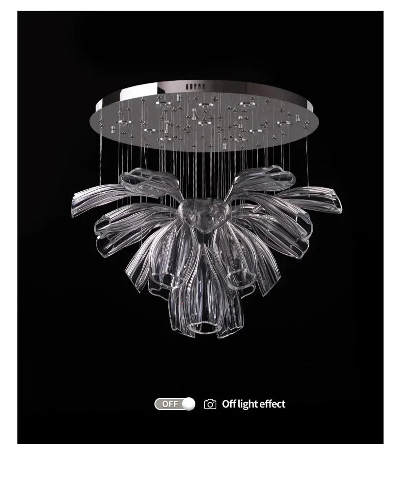 Italian Creative Petal Glass Pendant Lamp Modern Chandelier For Living Room BedroomKitchen Luxury Home Decor Lustre Hanging Lamp