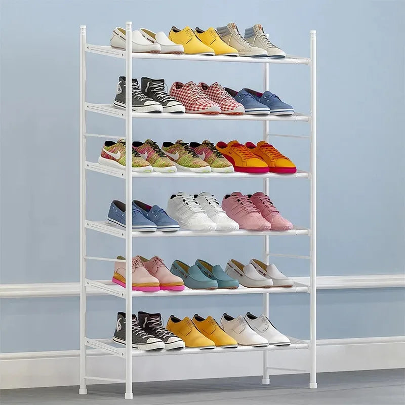 Shoe Rack Organizer Metal Iron of Expandable and Adjustable Shoes Organizer 18-36 Pairs Shoes Stackable Shoe Shelf for Doorway
