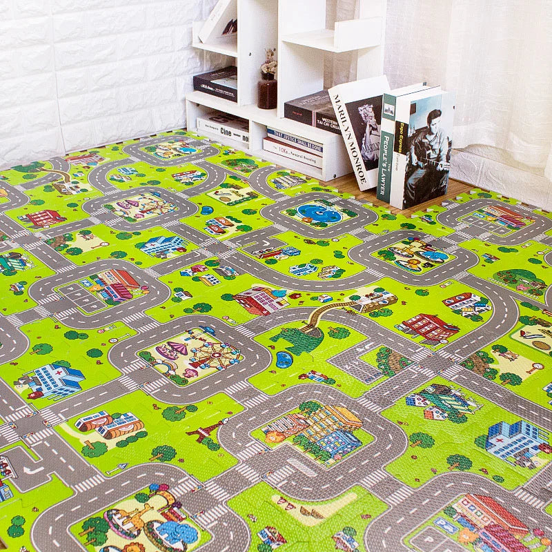 Baby Play Mat 9pcs/lot Kids Carpet Playmat Children Rug Soft Floor Toys Road Traffic Soft Floor Home Decor EVA Kids Foam Puzzles