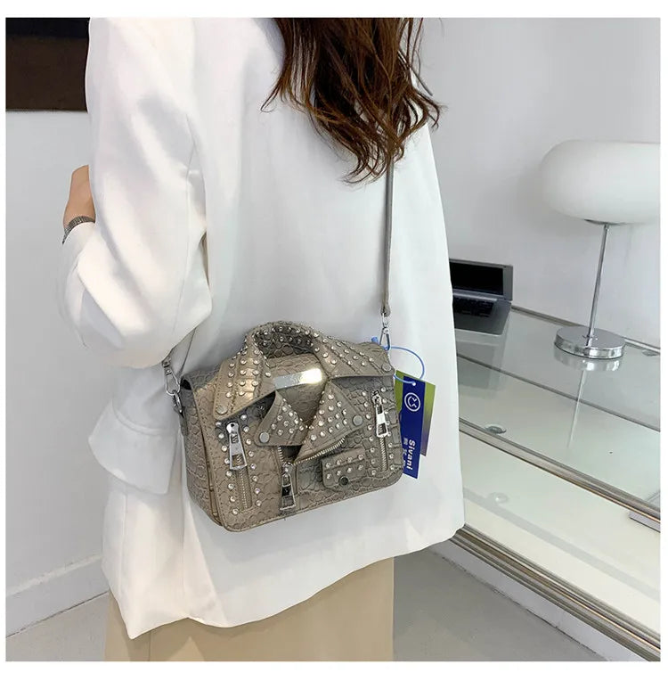 Fashion Jacket Design Crossbody Bag Rivet Clothes Shape Women Handbag Purse Brand Designer Lady Shoulder Bags Luxury Women's Bag
