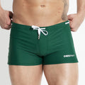 Mens Swimming Trunks Retro Solid Color Mid Waist Beach Shorts Tight Fitting Breathable Swimwear Swim Briefs Surf Boardshorts
