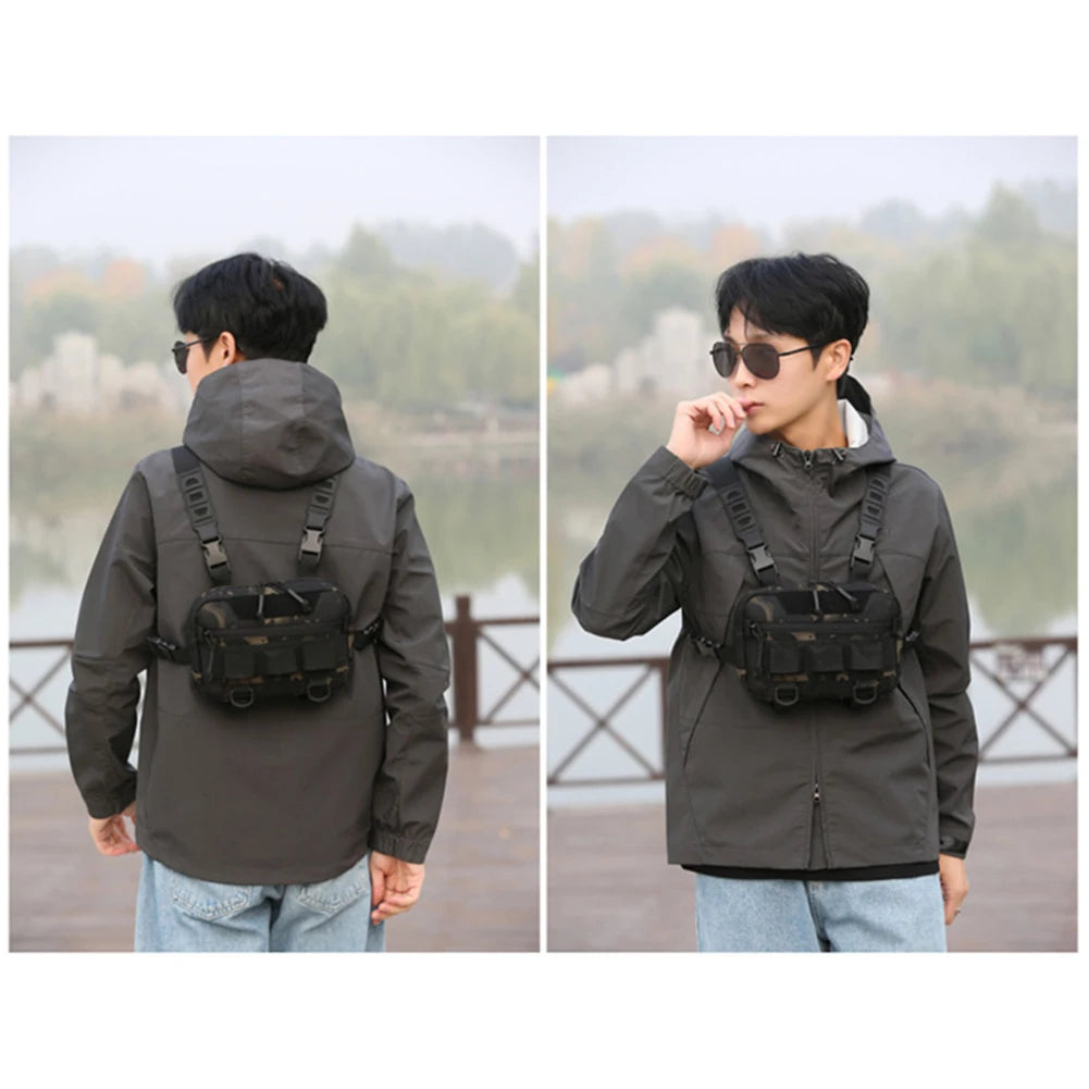 Fishing Chest Bag Men's Tactical Bags Waterproof Molle Nylon Climbing Camping Backpacks Outdoor Travel Vest Backpack Fanny Pack