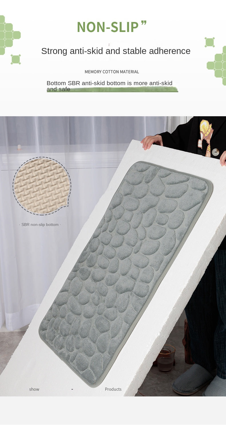 Mat Non-slip Carpets Cobblestone Embossed Bathroom Bath In Wash Basin Bathtub Side Floor Rug Shower Room Doormat Memory Foam