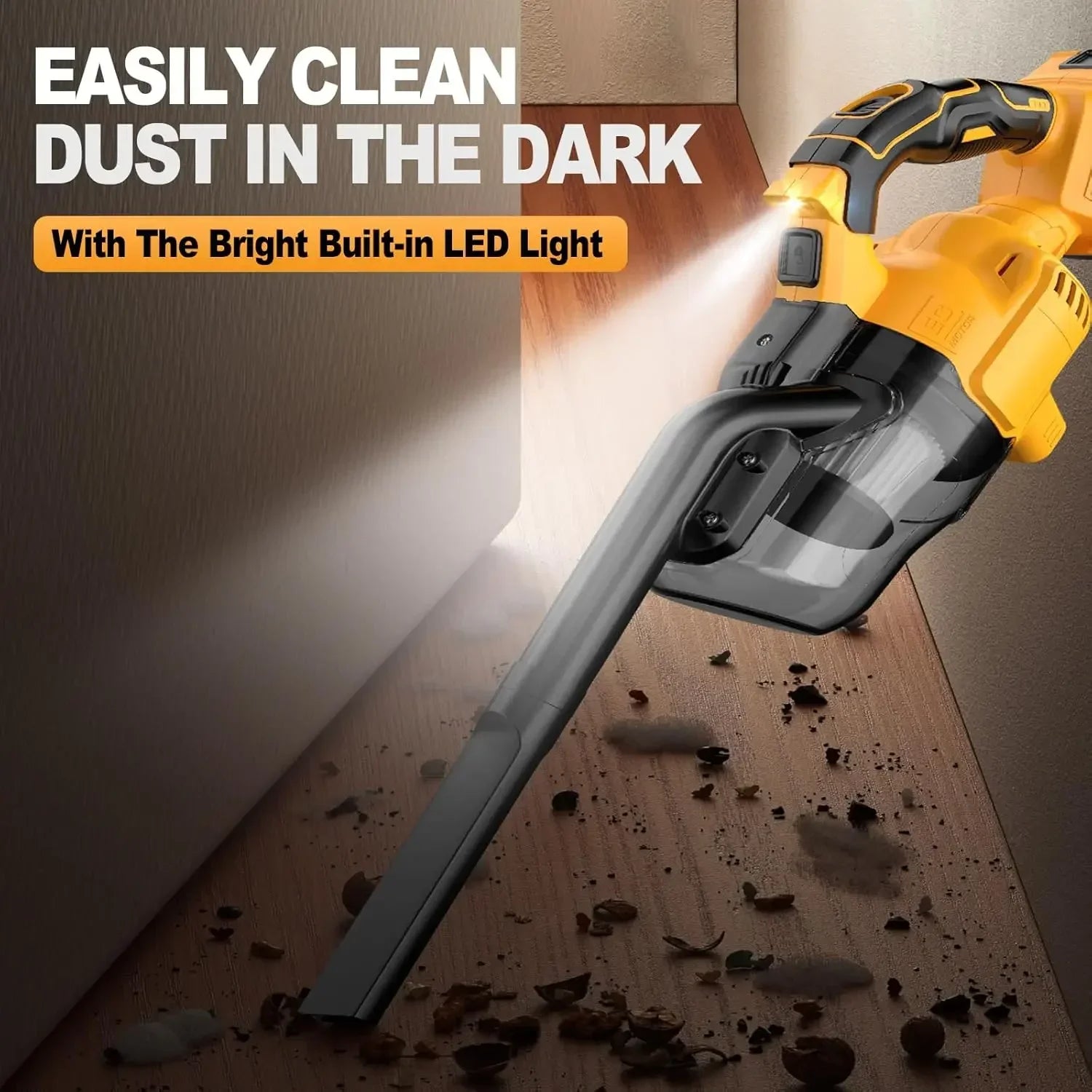 Cordless Vacuum for Dewalt 20V Battery, Portable Handheld Vacuum Cleaner with 2 HEPA Filter, 4 Multi Nozzle, Home Dust Cleaner