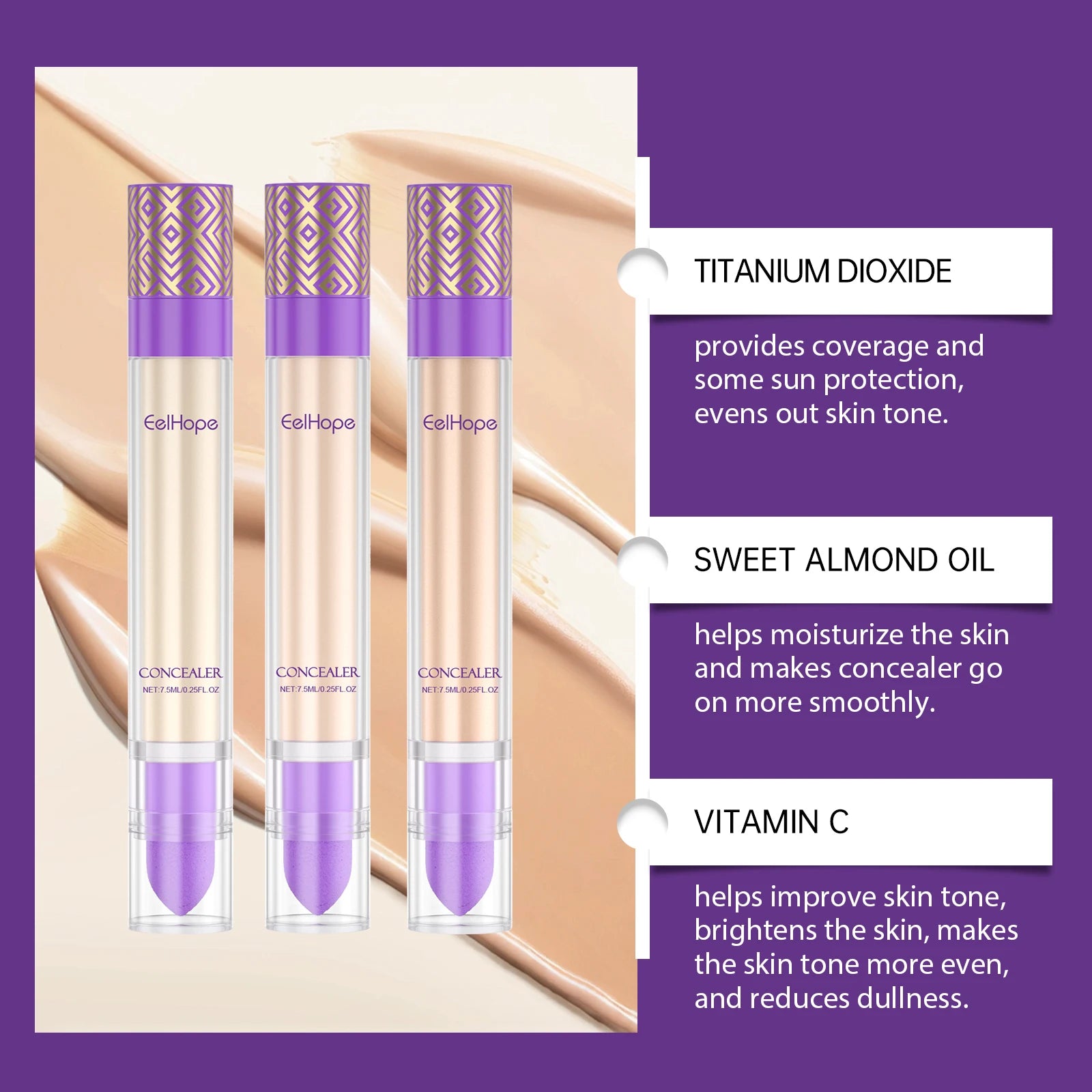 Concealer Improve Skin Elasticity Brighten Complexion Not Easy Remove Makeup Moisturizing Liquid Lightweight Dark Circle Blemish