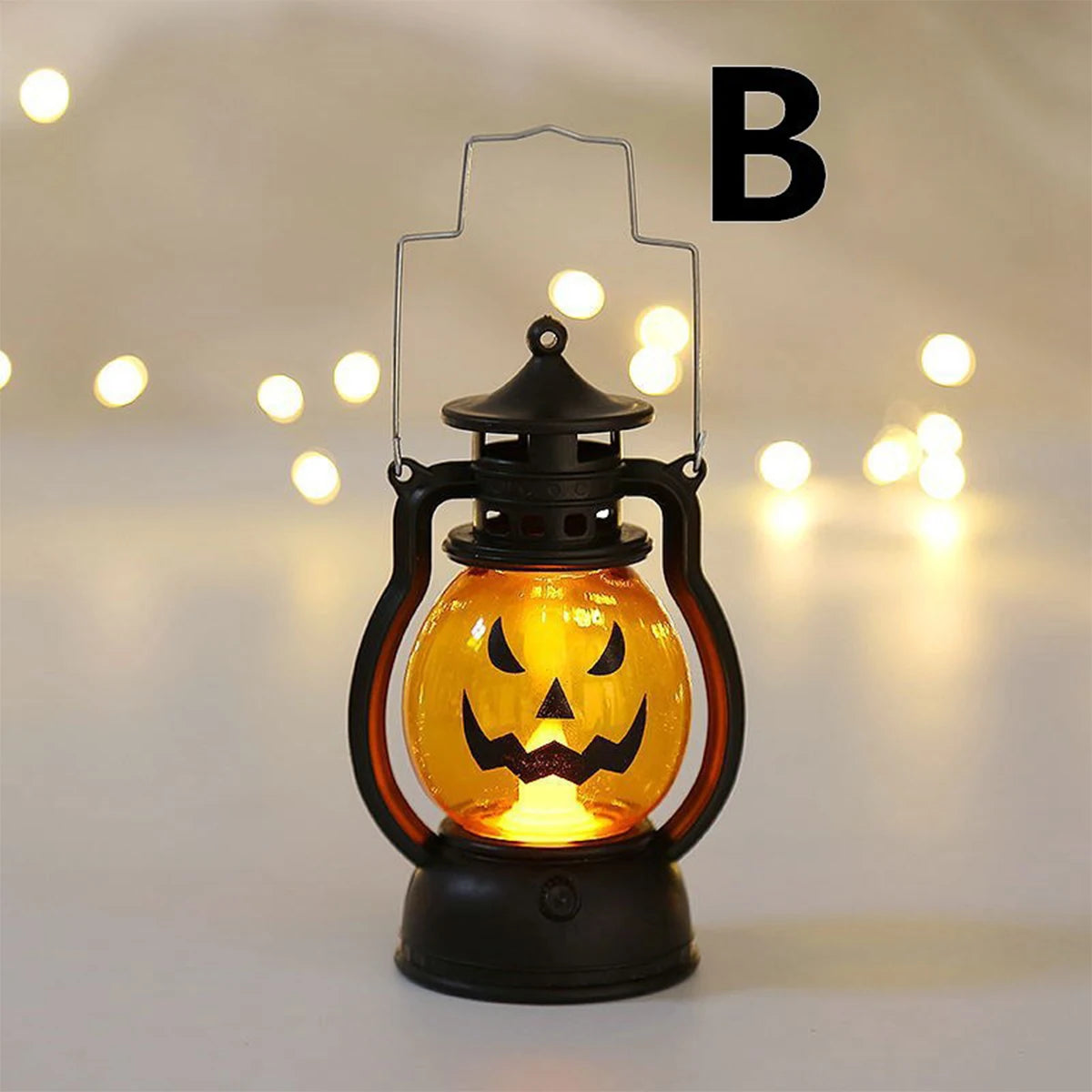 Hanging Pumpkin Lantern Light LED Ghost Lamp Halloween Candle Light Retro Small Oil Lamp Halloween Party Home Decor Horror Props