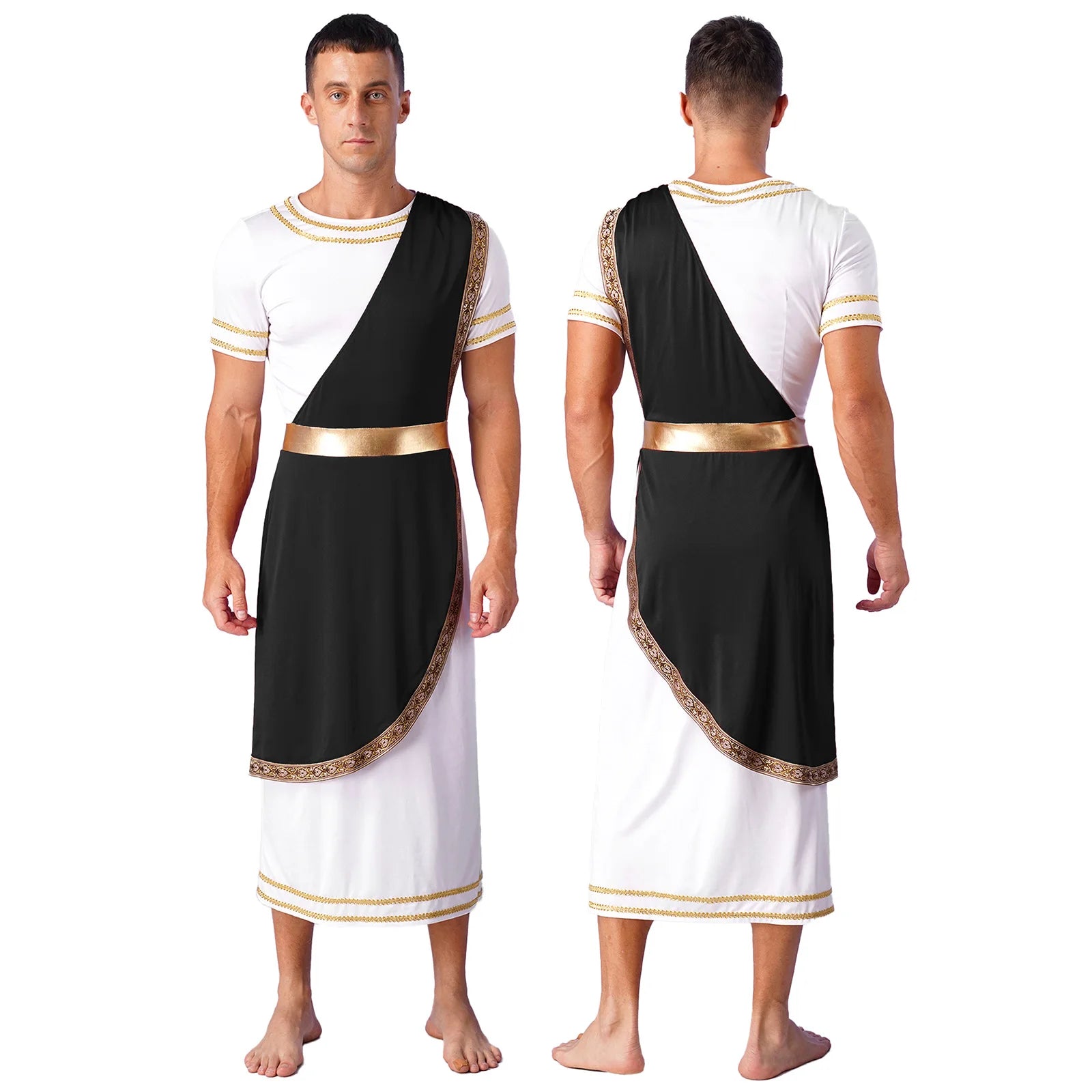 Mens Ancient Greek God Cosplay Outfit Roman Robe Costumes Ancient Greek Toga Spartan Dress Up Retro Vintage Warrior Clothing