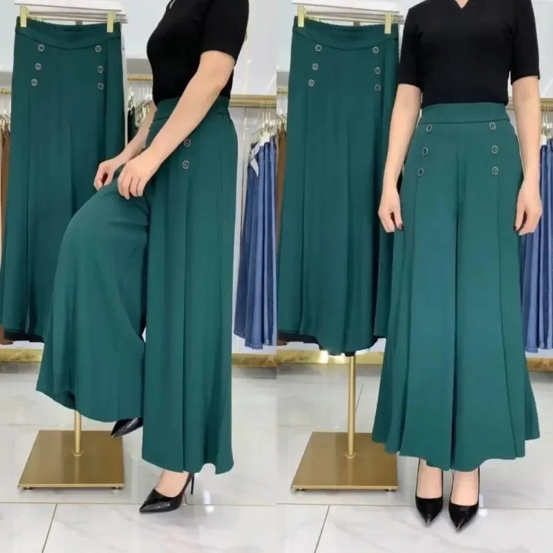 Summer Thin Wide Leg Pants Women Loose Mom Pants Drapey High End Anti-Wrinkle Premium Quality Long Trousers Female Garment