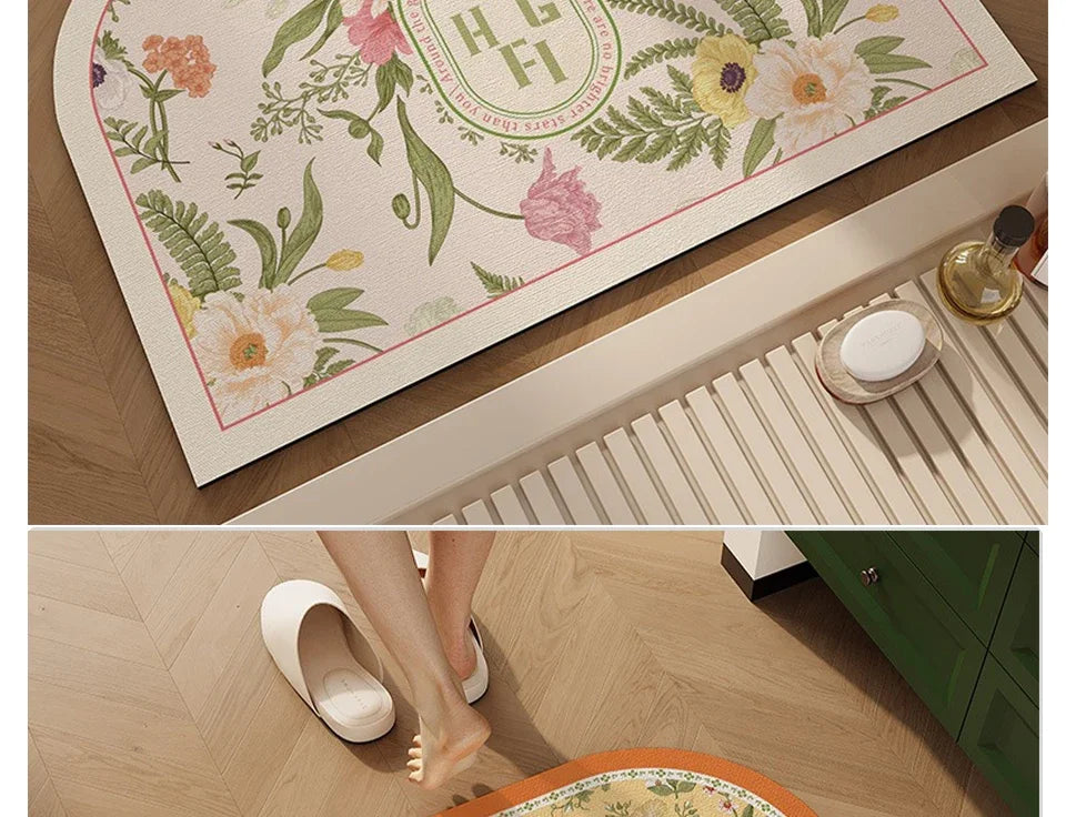 Bathroom Mat Toilet Entrance Doormat Bath Rug Non-slip Carpet  Absorbent Foot Mats for Floor Anti-slip Area Rugs Home Decor