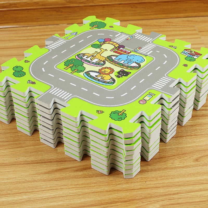 Baby Play Mat 9pcs/lot Kids Carpet Playmat Children Rug Soft Floor Toys Road Traffic Soft Floor Home Decor EVA Kids Foam Puzzles