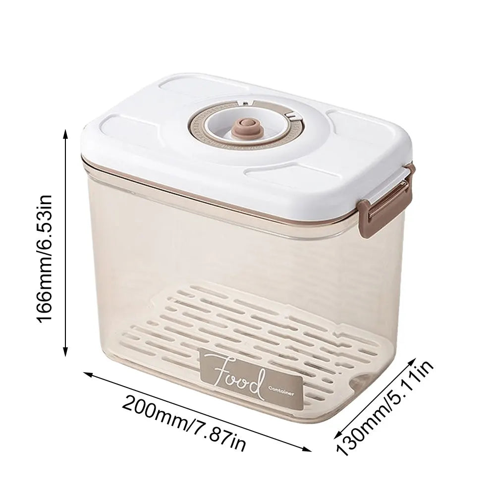 Vacuum Food Storage Container with Vacuum Pump Refrigerator Food Preservation Box with Removable Drain Plate Kitchen Storage Box