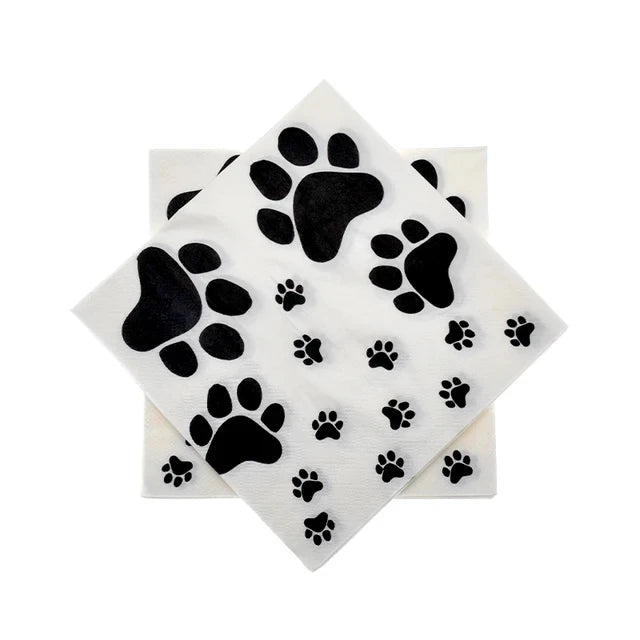 Puppy Themed Birthday Party Decorations Plastic Table Cover for Arts Dog and Cat Paw Party Supplies Disposable Tablecloth