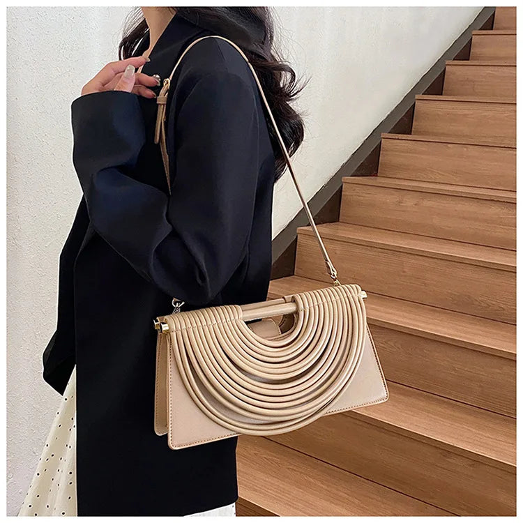 Luxury Evening Handbag For Women Golden Noodle Knot Design Dinner Party Clutch Bag Luxury Designer Square Crossbody Bags