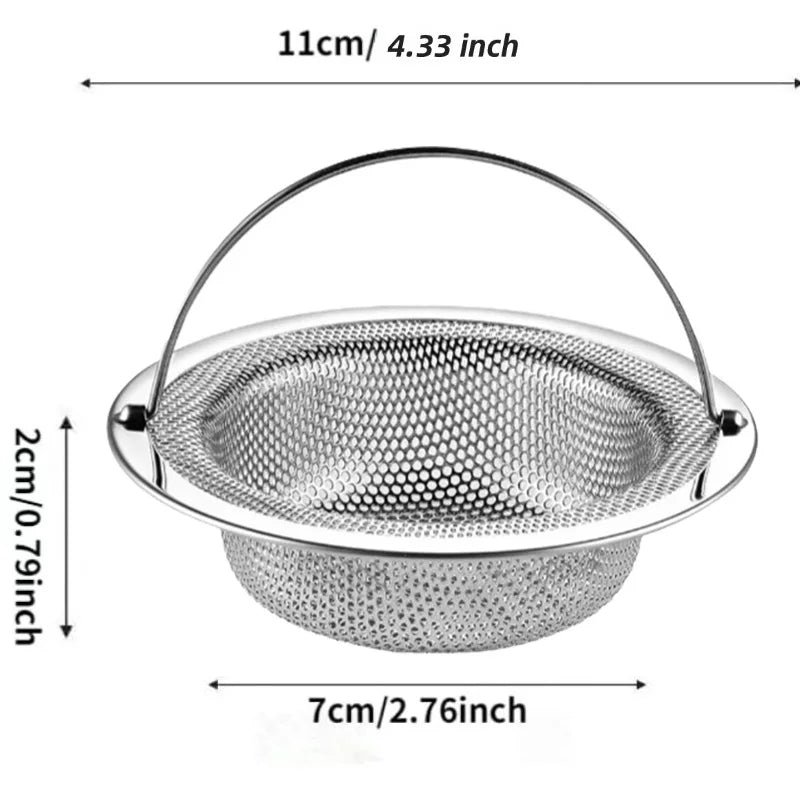 Kitchen Sink Filter Stainless Steel Garbage Food Residue Hair Catcher Sewer Mesh Strainers Bathroom Drain Hole Filter Trap