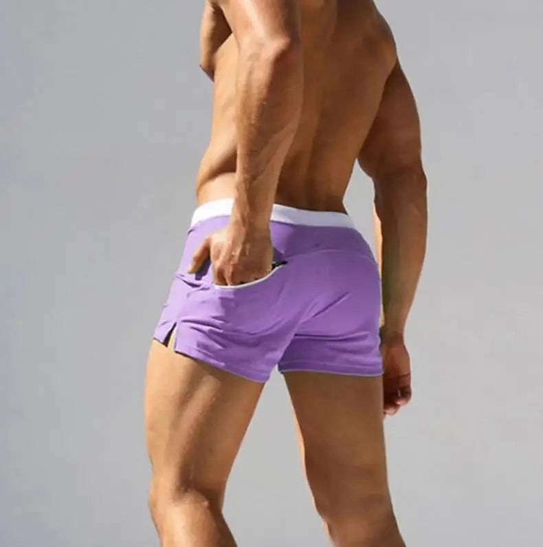Mens Trunks Boxer Swimming Fashion Back Pocket Design Beach Pants Breathable Beach Shorts for Men