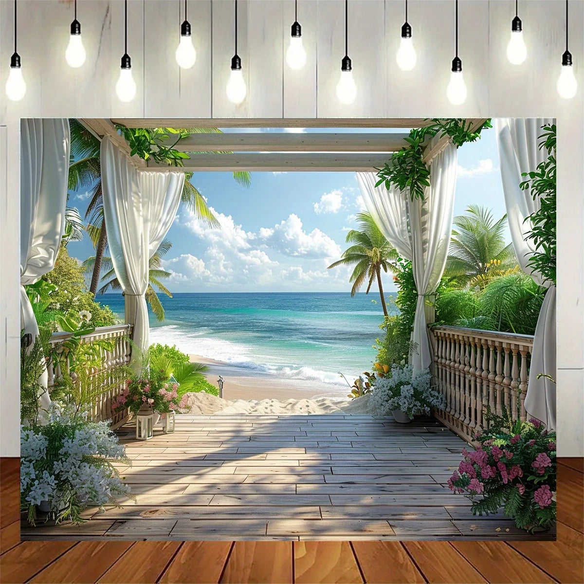 Landscape Window Scene Tapestry Wall Hanging,Perfect for Spring and Summer Decor Party,Birthday,and General Decor Supplies