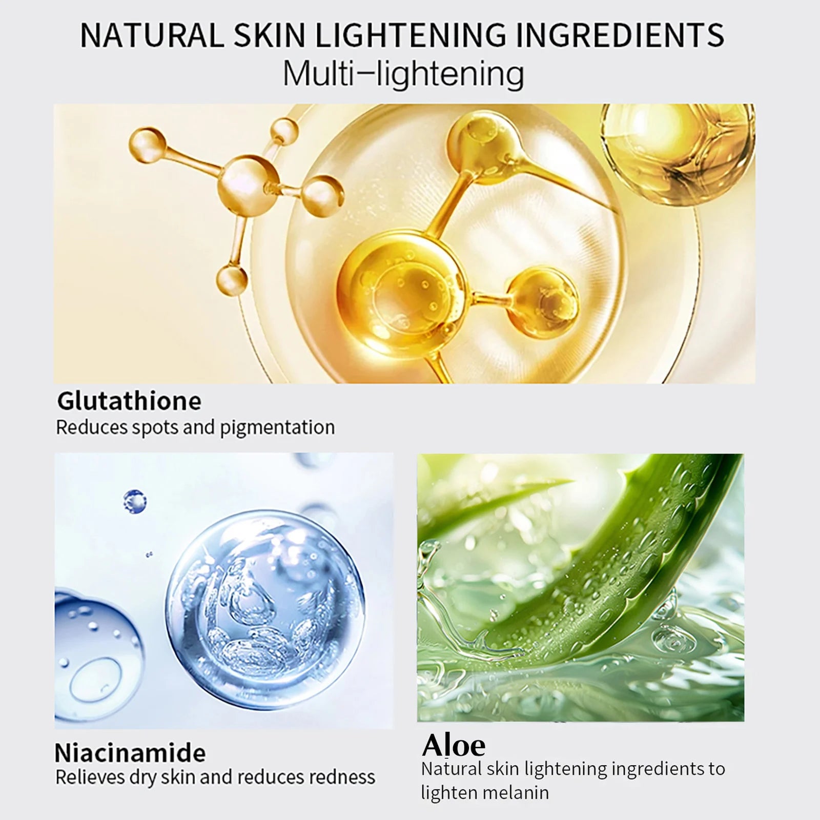 AILKE Double Glutathione Whitening Daily Skin Care, Clean Skin, Lightening, Even Toning, Remove Melanin, For All Skin Types