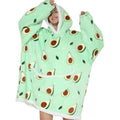 Lazy Hoodie Blanket Oversized for Women Winter Fleece Sherpa Leopard Print Sleeping Blanket Hoodies Thicken Fleece Sweatshirt