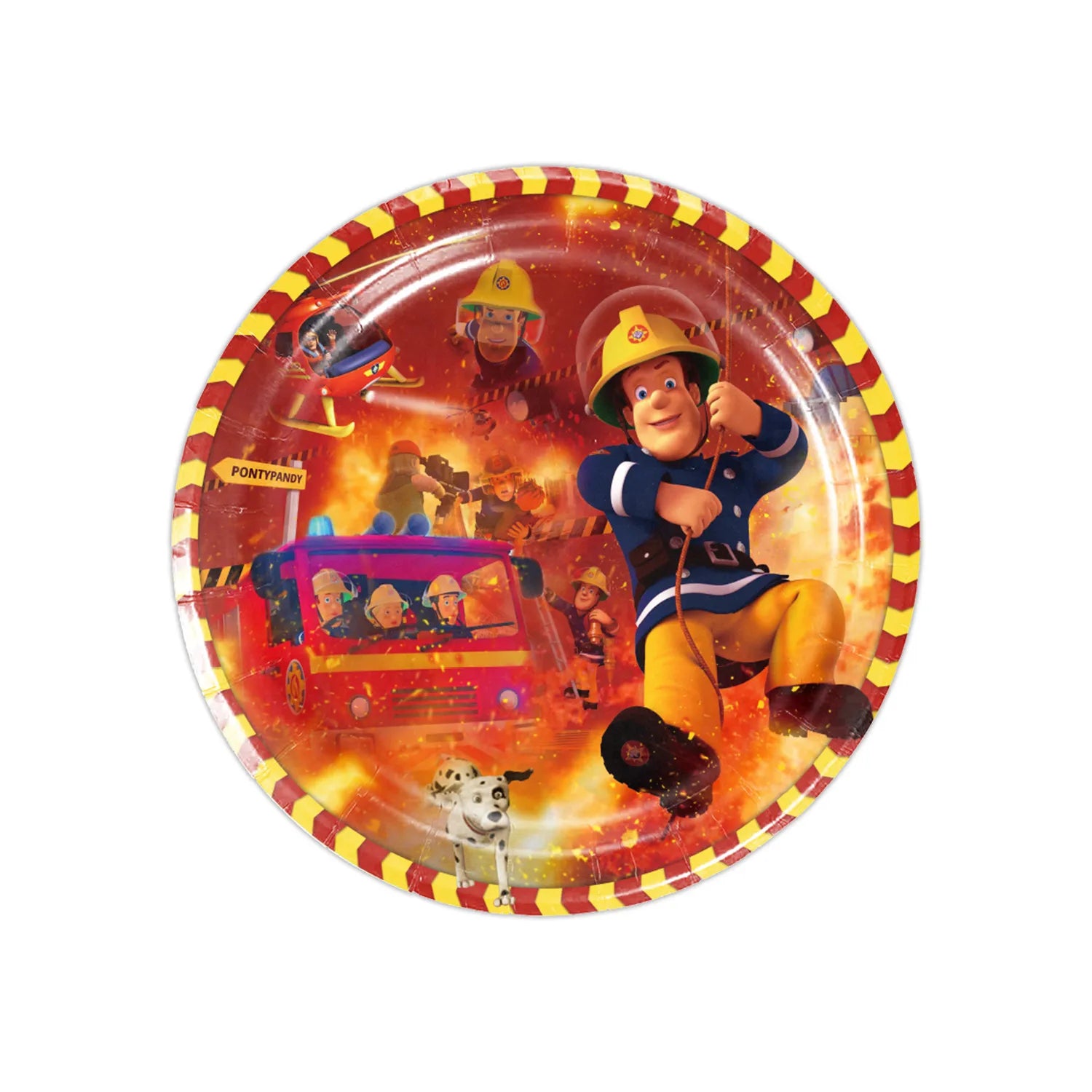 Fireman Sam Party Supplies Disposable Tableware Set Paper Plates Cups Tablecloth Fire Truck Birthday Party Decor Boys Baby Showe
