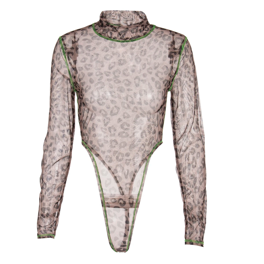 Summer Sexy Women Leopard Bodysuit High Cut Leotard Thong Clubwear Bodycon Jumpsuit Bodys Romper Tops Overalls For Women