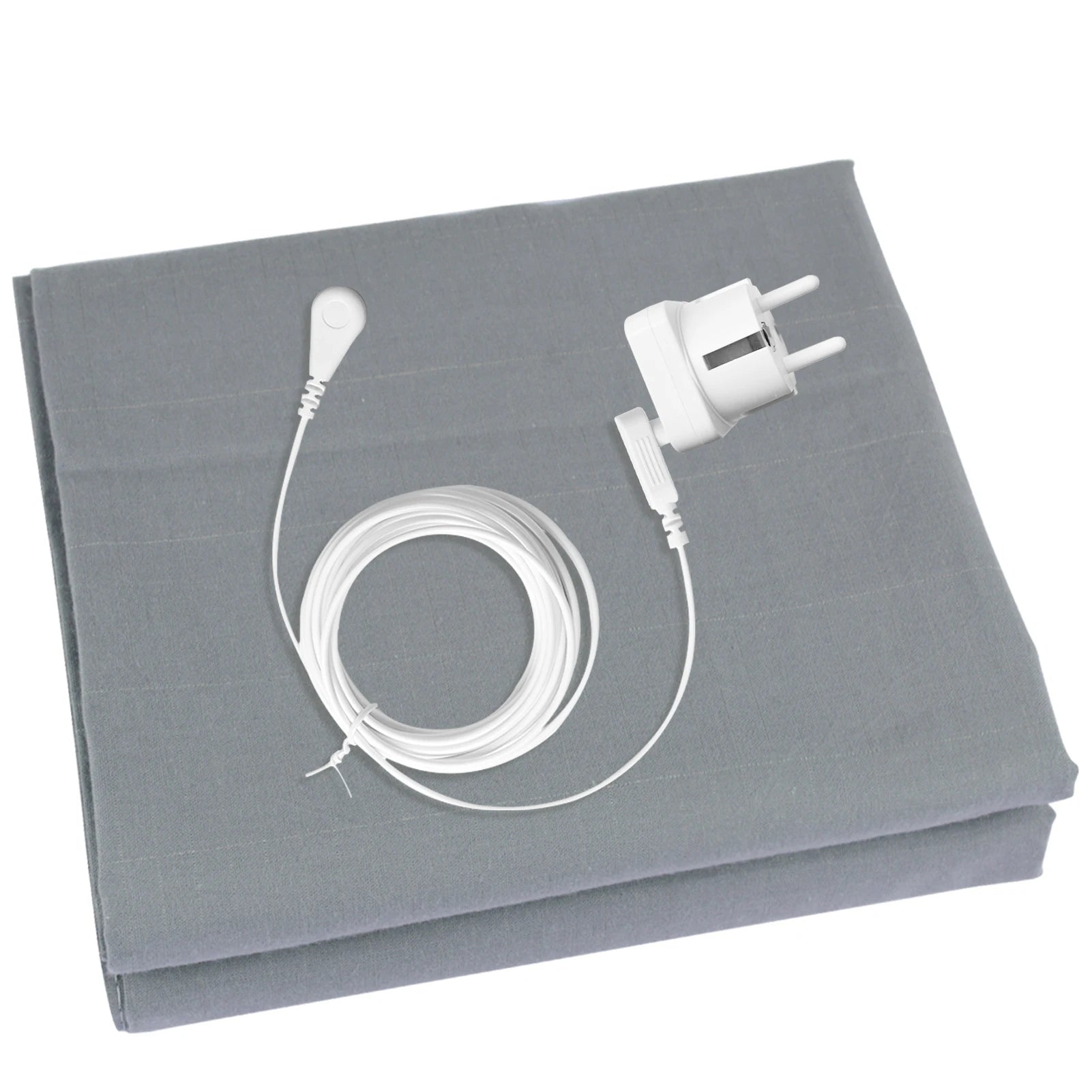 Grounding Bed Sheet Grounding Mat Earthing UK/USA/EU Plug with 10%Silver Fiber & 90%Organic Cotton Earth Energy Mat for Healthy