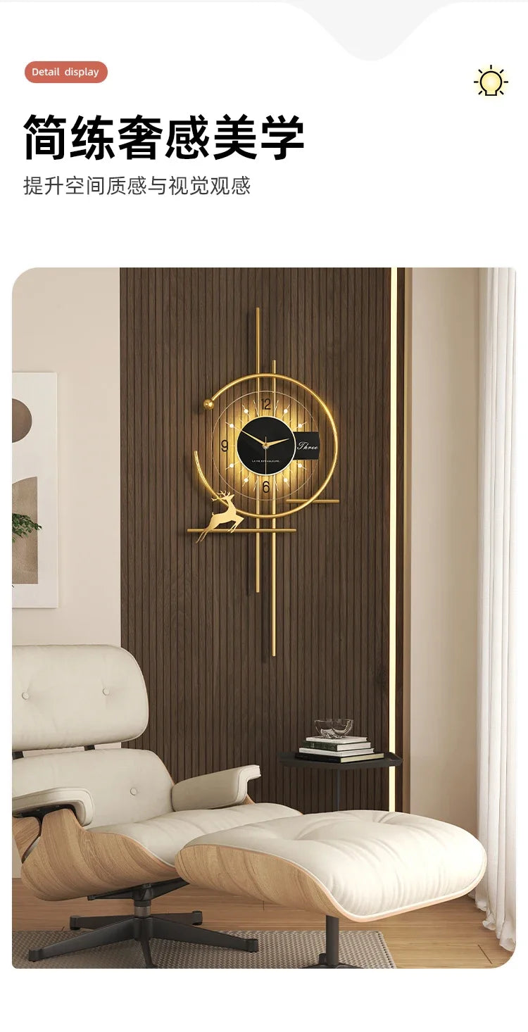 Popular Dining Room Wall Clock Minimalist Luxury Decor Silent Quartz Clock Creative Kitchen Living Room Art Home Decor