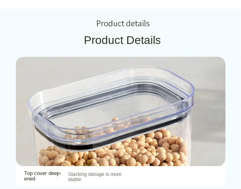 Large Capacity Sealed Jar Kitchen Cabinet Organizer Grain Soybean Nuts Storage Refrigerator Crisper Strong Plastic Sealed Tank