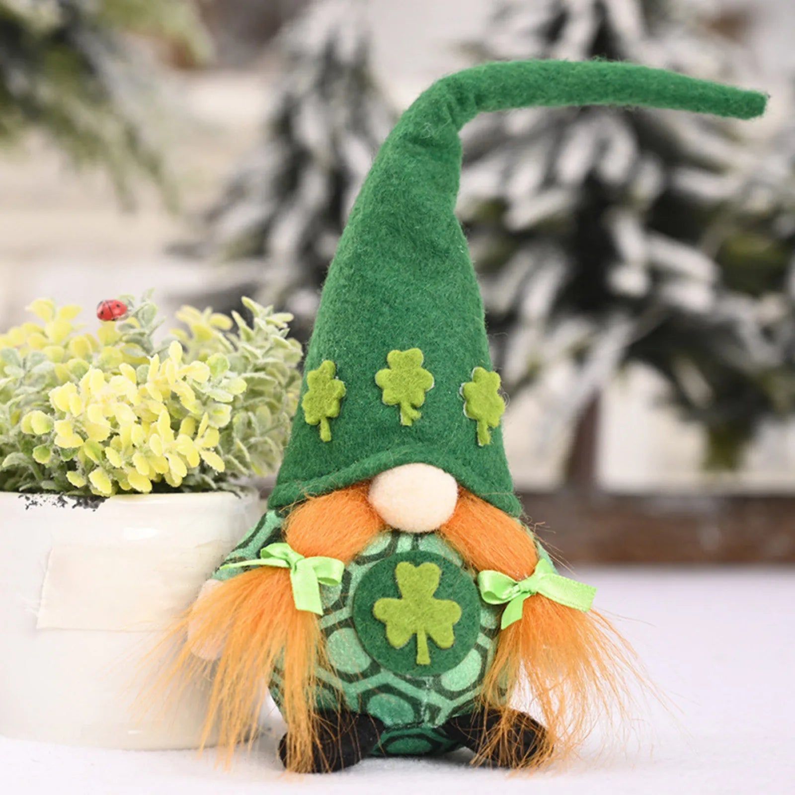 St Patrick's Day Decoration Doll Green Plush Gnome Faceless Doll Irish Day Party Decor Saint Patrick Ornaments Irish Gifts Home