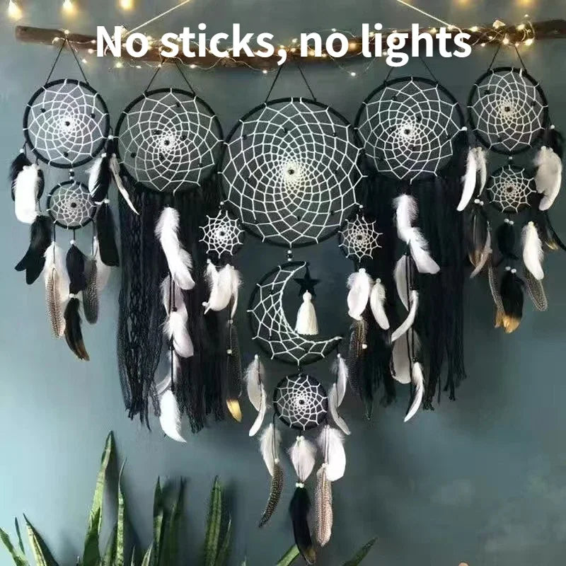 Indian Dream Catcher Wind Chime, Handmade Feather Pendant, Indoor Tassel, Wall Hanging, Wedding Decoration, Kids Room decor