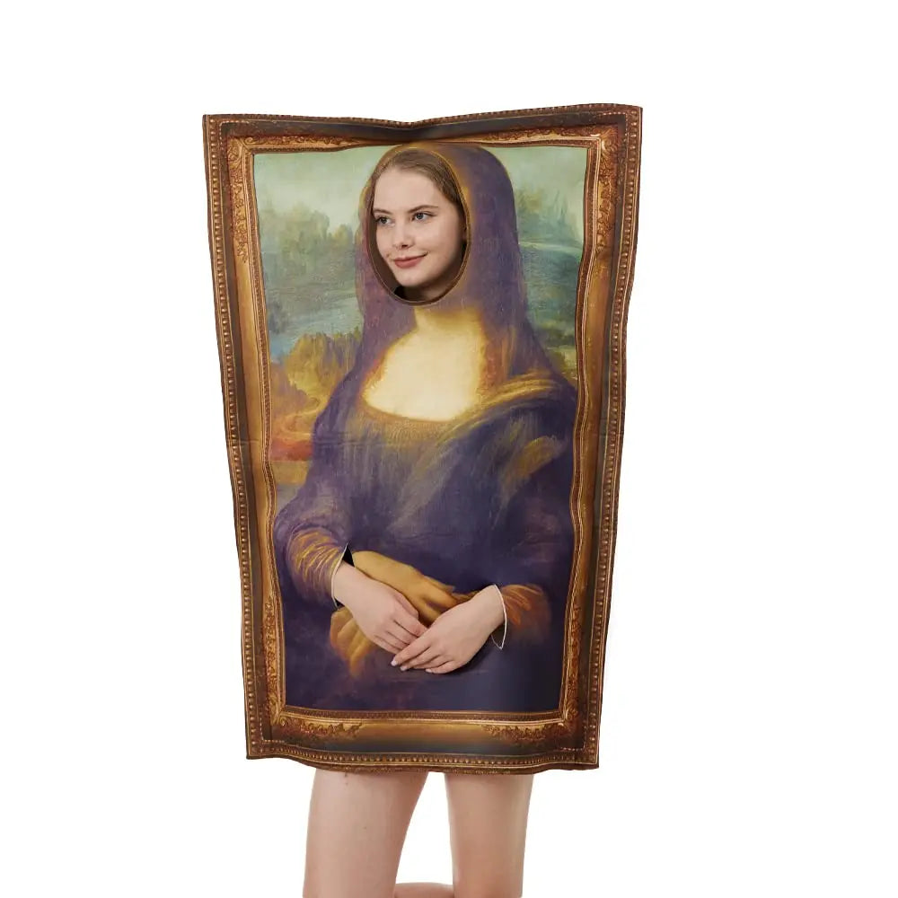 Famous Paintings Costume Mona Lisa The Scream Halloween Christmas Adult Men Women Funny Cerative Dress up