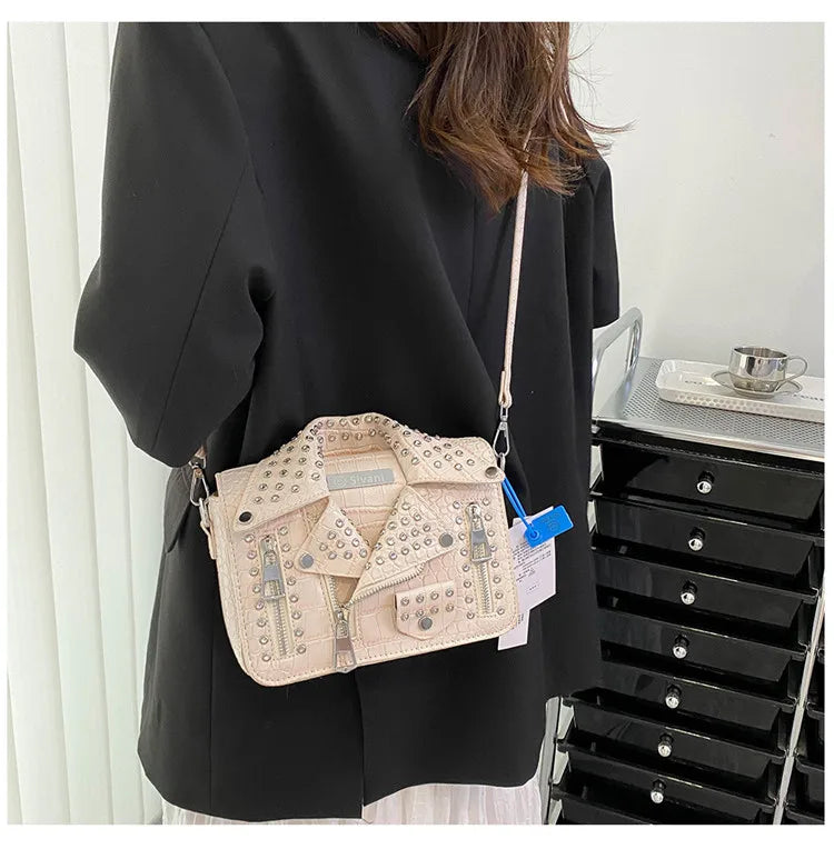 Fashion Jacket Design Crossbody Bag Rivet Clothes Shape Women Handbag Purse Brand Designer Lady Shoulder Bags Luxury Women's Bag