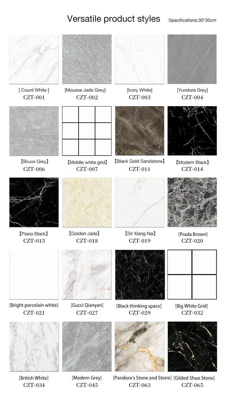30*30cm Imitation Tile 3D Wall Sticker Self-adhesive Wall Decoration Bathroom Waterproof Moisture-proof Marble Kitchen Wallpaper