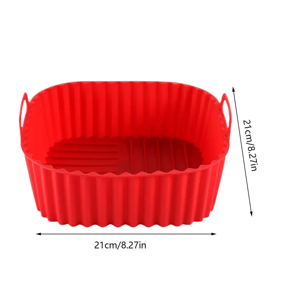 Silicone Air Fryer Liners Pot Square Airfryer Basket Plate Cooking Gadgets Reusable Non-stick Pizza Pan Oven Kitchen
